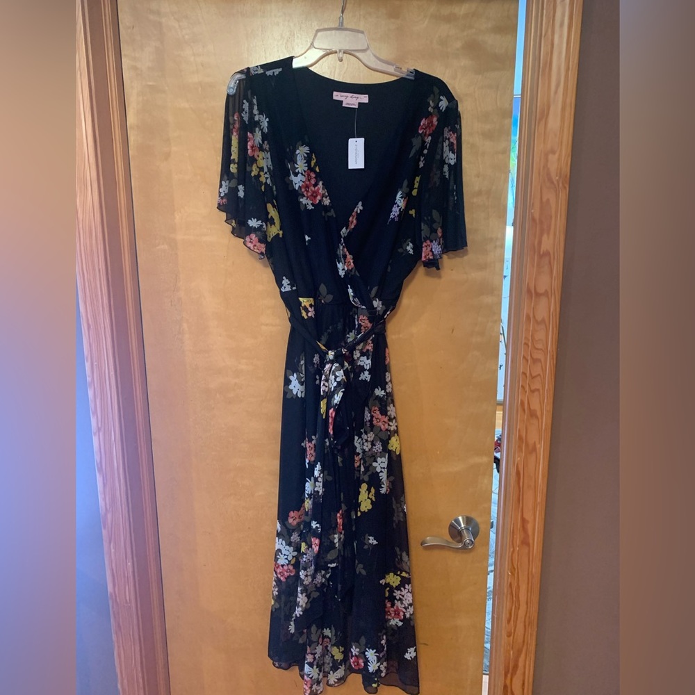 Black floral print dress